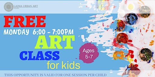 Imagem principal do evento Free Art Class For Kids, Ages 5-7yrs.