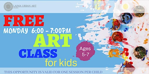 Image principale de Free Art Class For Kids, Ages 5-7yrs.