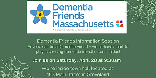 Primaire afbeelding van Dementia Friends Information Session, Groveland COA