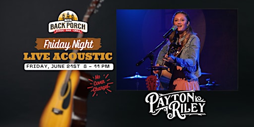 Imagem principal de Friday Night LIVE Acoustic with TCMA Rising Artist of the Year Payton Riley