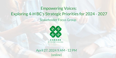 Empowering Voices: Exploring 4-H BC's Strategic Priorities  | 04/27/24