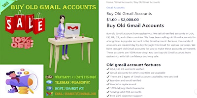 Imagem principal do evento Top 4 Best Website To Buy Old Gmail Accounts - #pva