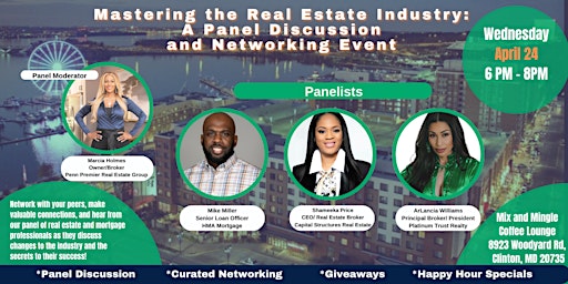 Immagine principale di Mastering the Real Estate Industry: A Panel Discussion and Networking Event 