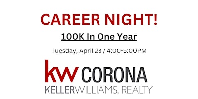 Imagem principal de Career Night At Keller Williams Corona!