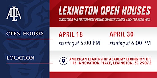 Primaire afbeelding van ALA Lexington Lower School - Open House 4/18