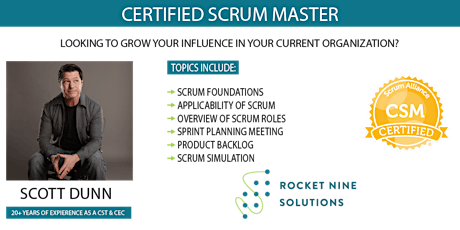 Hauptbild für Scott Dunn|Online|Certified Scrum Master |CSM|June 8th-9th