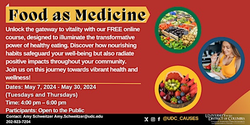 Food As Medicine - An Online Diet and Health Extension Course primary image