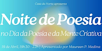 NOITE DE POESIA no Dia da Poesia e da Mente Criativa! primary image