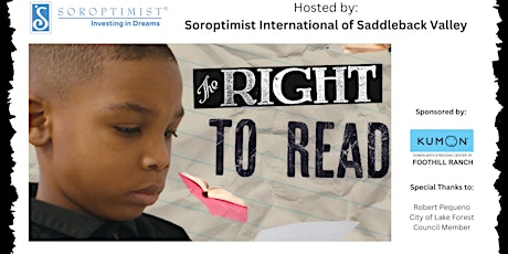 FREE SCREENING - The Right to Read  - A Documentary Film