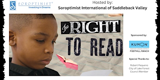 Image principale de FREE SCREENING - The Right to Read  - A Documentary Film