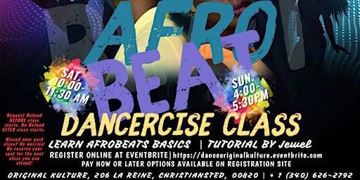 Primaire afbeelding van AfroBeat Dancercise Class (Saturdays)