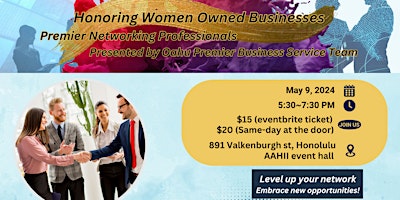 Immagine principale di Premier Networking Professionals-Honoring Women Owned Businesses 