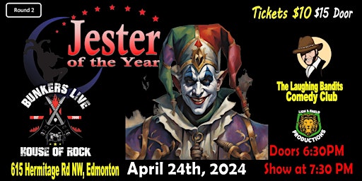 Imagem principal do evento Jester of the Year Contest - Bunkers Live House of Rock!