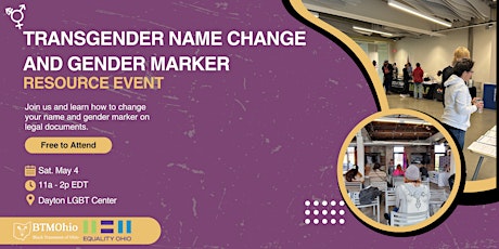 Trans Name Change and Gender Marker Resource Event