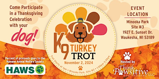 Primaire afbeelding van K9 Turkey Trot - Dog Friendly Event!
