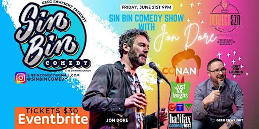 Imagem principal do evento Sin Bin Comedy Show with Jon Dore