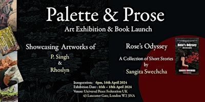 Primaire afbeelding van Palette and Prose: Art Exhibition and Book Launch April 16th from 6 pm