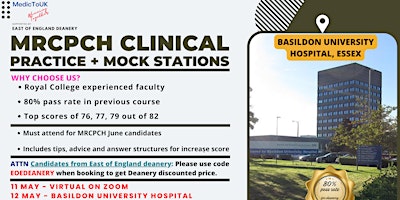 Primaire afbeelding van MRCPCH Clinical Exam Practice Course 2 days hybrid