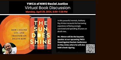 Imagen principal de YWCA Racial Justice Book Discussion - "The Sun Does Shine" by Anthony Ray Hinton