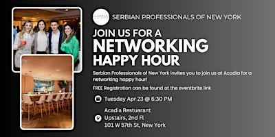 Primaire afbeelding van Serbian Professionals of NY Happy Hour