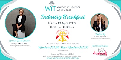 Image principale de Women in Tourism Gold Coast April Breakfast