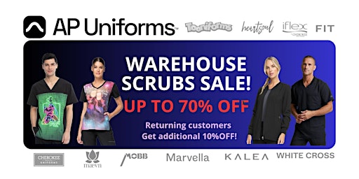 Imagem principal do evento SCRUBS WAREHOUSE SALE: Kick Off 2024 with Up to 70% OFF! (Barrie, ON)