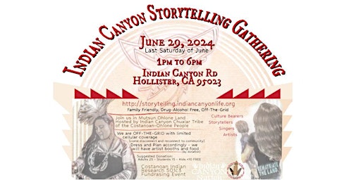 27th Annual Indian Canyon Storytelling primary image