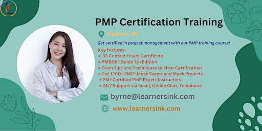 PMP Examination Certification Training Course in Madison, WI primary image