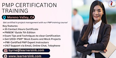 Image principale de PMP Examination Certification Training Course in Moreno Valley, CA