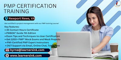 PMP Examination Certification Training Course in Newport News, VA primary image