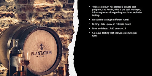 Exquisite Rum Experience: Plantation Rum Tasting Event primary image