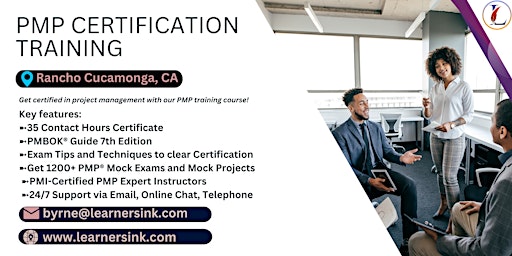 Image principale de PMP Examination Certification Training Course in Rancho Cucamonga, CA