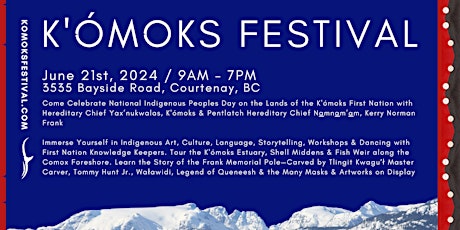 K'ómoks Festival Artisan & Food Vendor Registration  /  Sponsorship