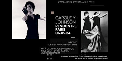 Primaire afbeelding van RENCONTRE AVEC CAROLE Y. JOHNSON- FONDATRICE BANGARRA DANCE THEATRE