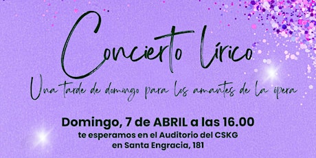 Primaire afbeelding van Concierto Lírico Final De La Masterclass  De Yolanda Auyanet