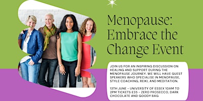 Menopause Embrace  The Change Event - Talking Menopause, Style, Reiki primary image