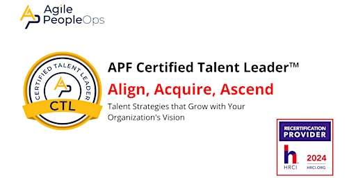 APF Certified Talent Leader™ (APF CTL™) |Sep 18-19, 2024 primary image