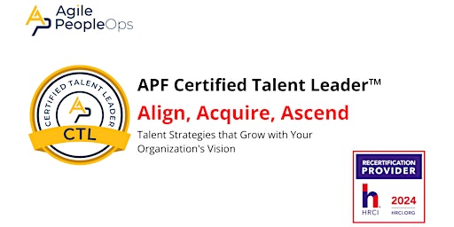 APF Certified Talent Leader™ (APF CTL™) |Oct 16-17, 2024 primary image