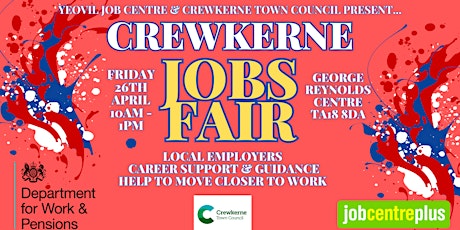 Crewkerne Jobs Fair First Session 10am - 11am