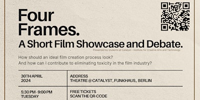 Imagem principal do evento Four Frames - A Short Film Screening and Debate