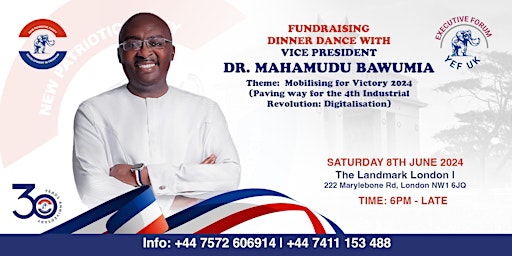 FUNDRAISING DINNER DANCE WITH VICE PRESIDENT DR. MAHAMUDU BAWUMIA primary image