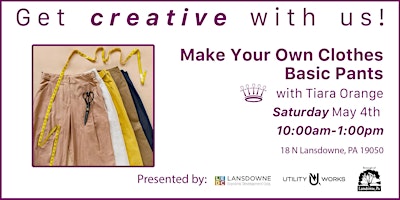 Imagem principal do evento Make Your Own Clothes "Basic Pants"