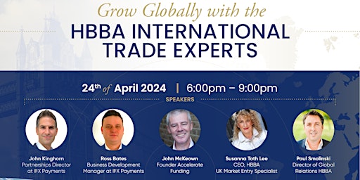 Imagem principal do evento Grow Globally with the HBBA International Trade Experts