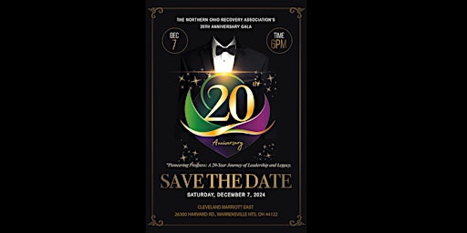 Primaire afbeelding van Northern Ohio Recovery Association's 20th Anniversary Gala