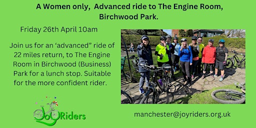 Primaire afbeelding van A Ladies Only Advanced Ride to The Engine Rooms, Birchwood (Business) Park