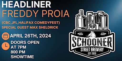 Primaire afbeelding van SCHOONER BREWERY HeadlinerFreddy Proia(not sold out more tix via email/txt)