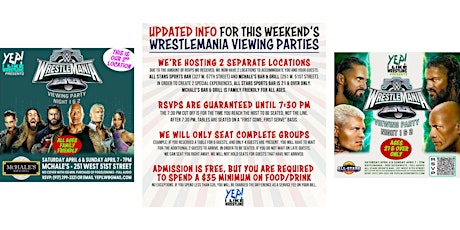 Primaire afbeelding van Wrestlemania 40 Viewing Party Weekend, hosted by YEP! I Like Wrestling