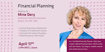 Imagen principal de OAAC Share Your Knowledge Series: Financial Planning - Mine Dery