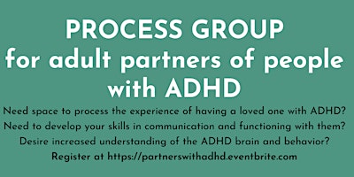 Primaire afbeelding van Process Group for adult partners of people with ADHD