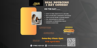 Imagen principal de Deal Sourcing 1-Day Course with Malakai Properties